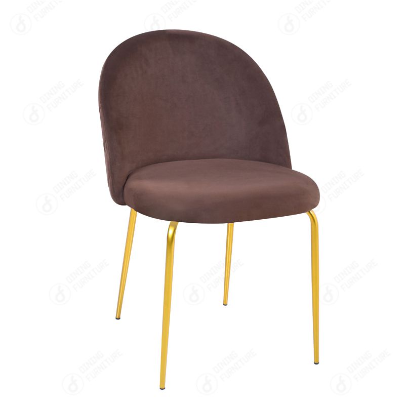 Velvet Dining Chair Upholstered Metal Leg  DC-R01