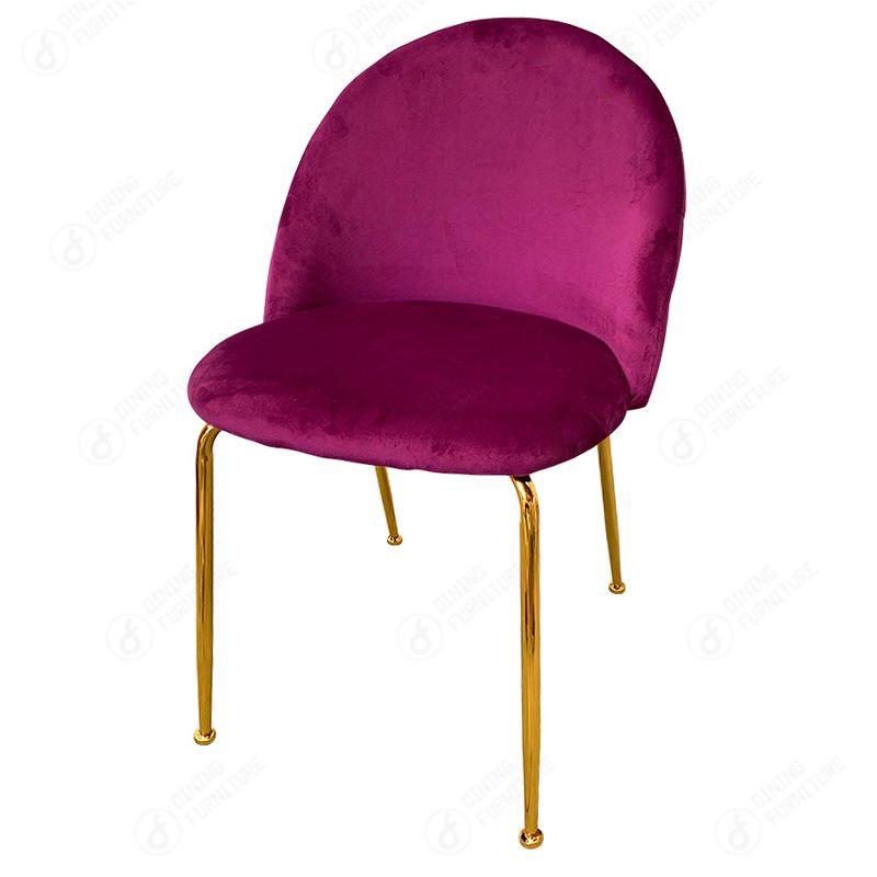 Velvet Dining Chair Upholstered Metal Leg  DC-R01