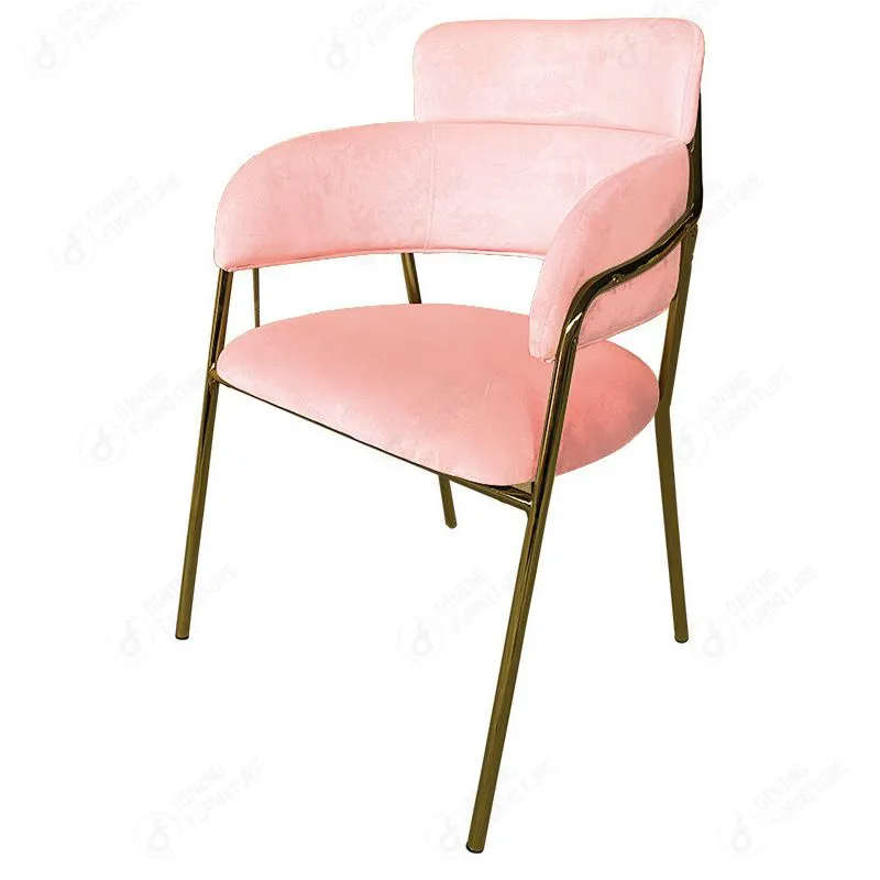 Velvet Sofa Chair High Back Iron Leg DC-R02