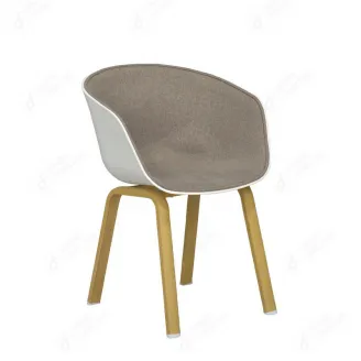 Fabric Chair Wooden Legs High Back Armrest DC-F07A