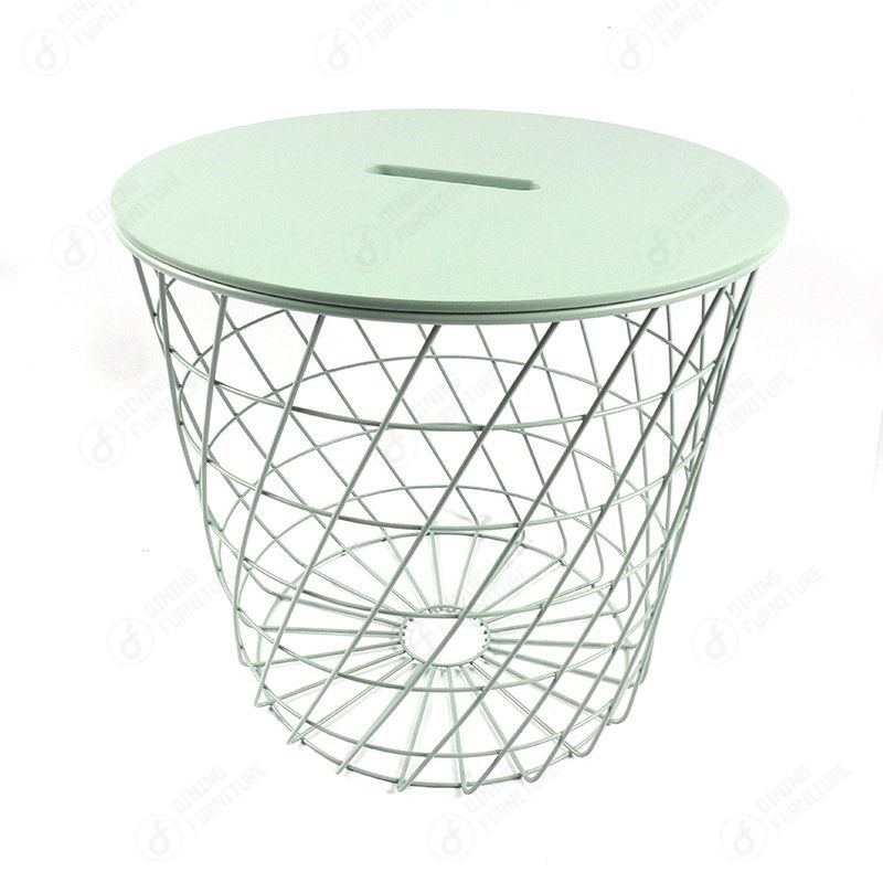 MDF Small Side Table Round Coffee Wire Legs DT-M16