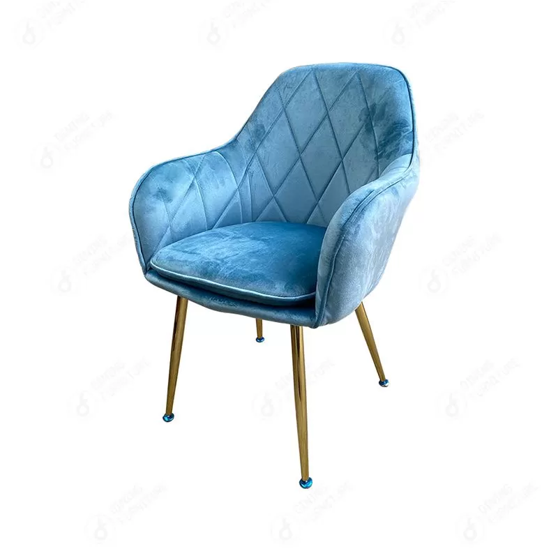 Velvet Soft Back Chair with Gold Plated Leg DC-R04