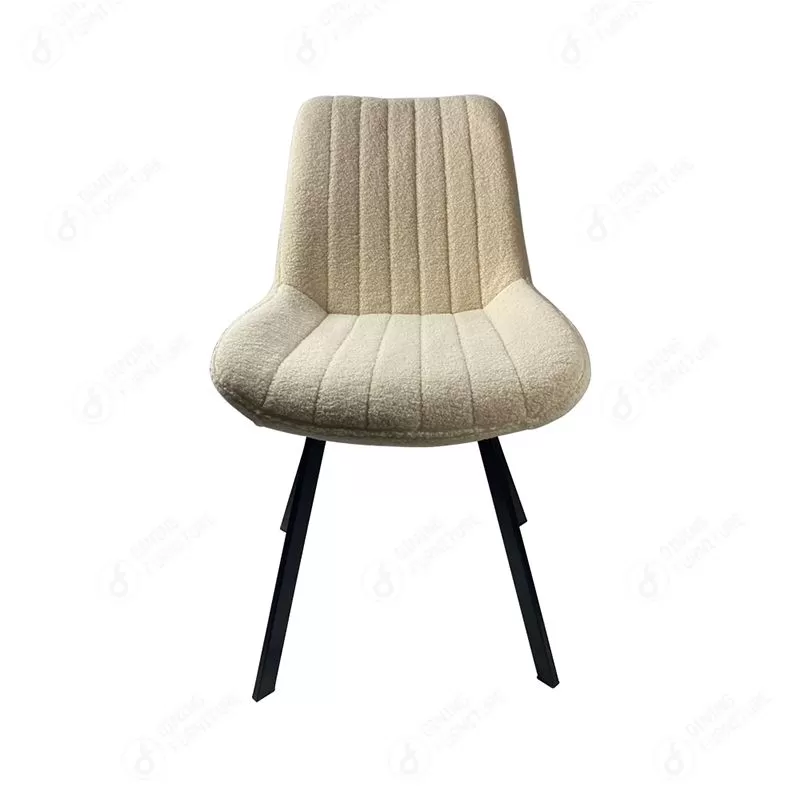 Velvet Dining Chair Striped Cushion Iron Legs DC-R08B
