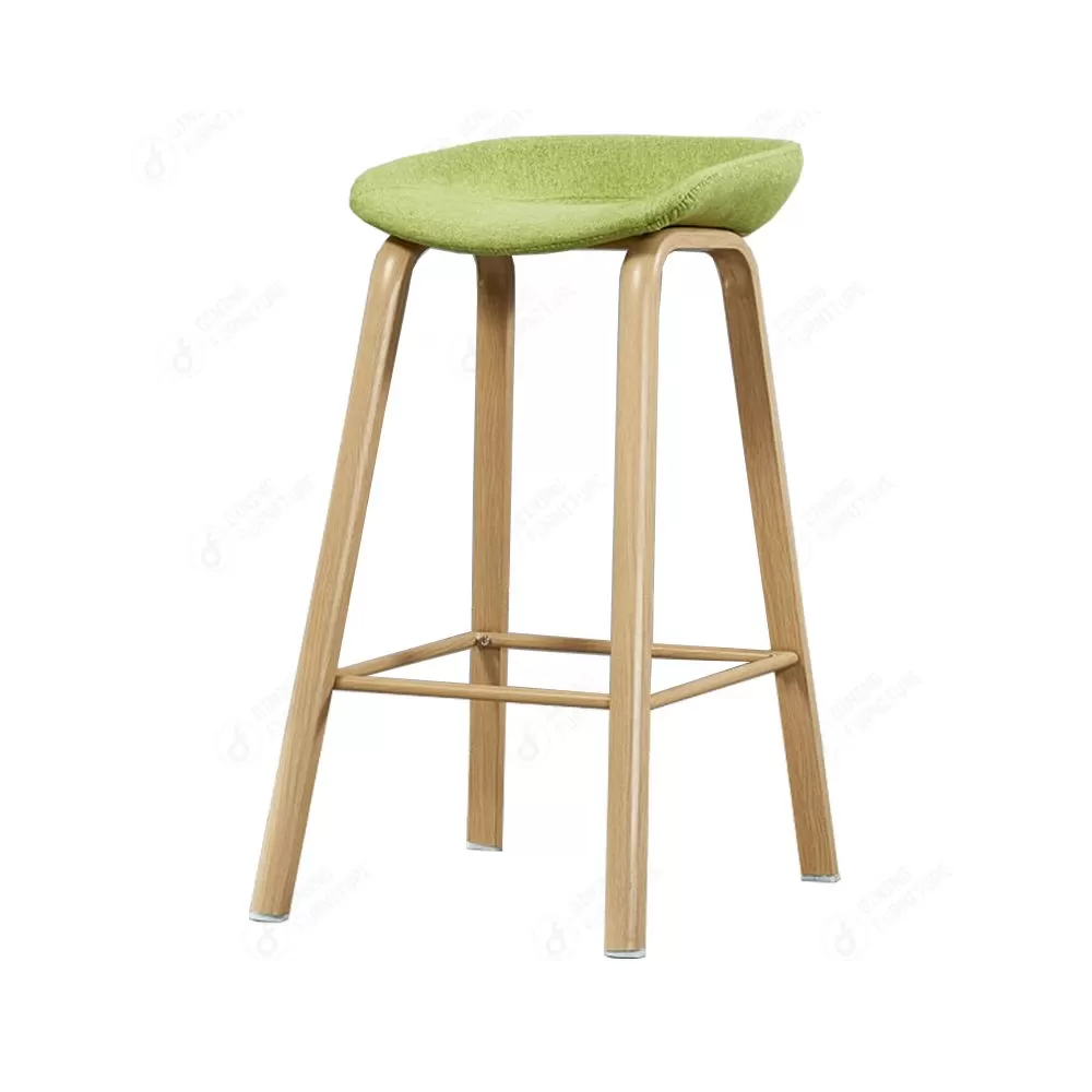 Fabric Cushion Bar Chair with High Wooden Legs DB-F08