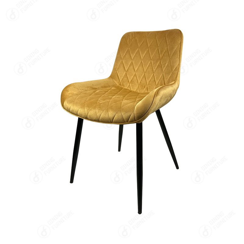 Velvet Dining Chair Wooden Legs Fabric Upholstered DC-R32