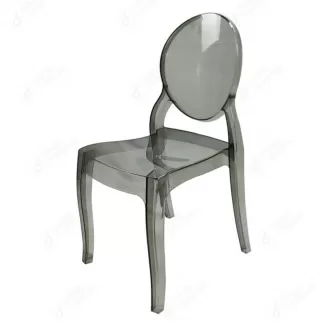 Fully Transparent Plastic Dining Chair with Round Backrest DC-N42P