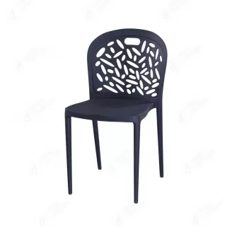 Plastic Dining Chair Black Pattern Backrest DC-N45