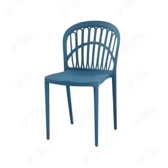 Blue Plastic Dining Chair with Cutout Back DC-N46