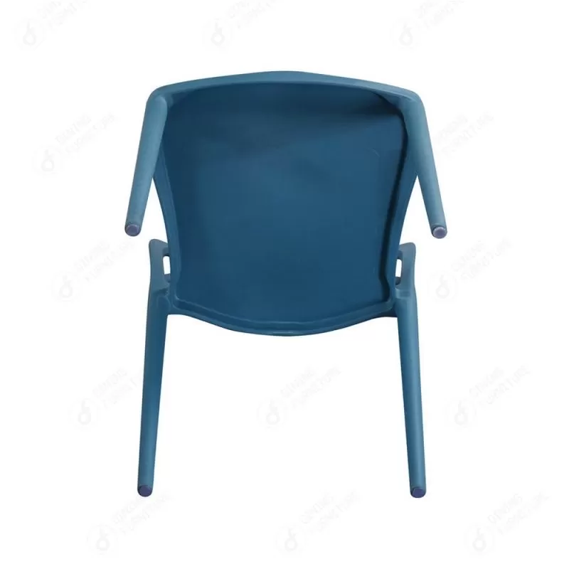 Blue Plastic Dining Chair with Cutout Back DC-N46