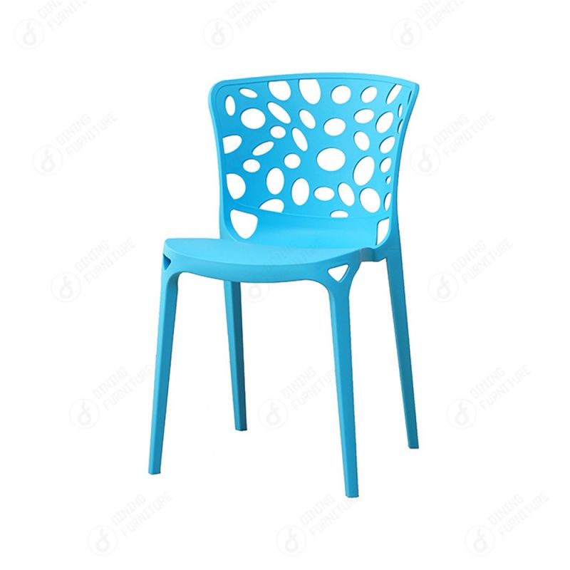 Stackable Hollow Back Monochrome Plastic Chair DC-N34
