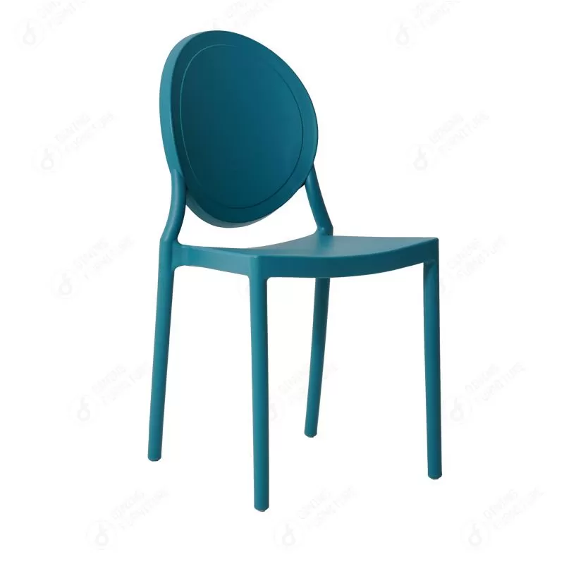 Plastic Dining Chairs Oval Backrest Stackable Side Chair DC-N39