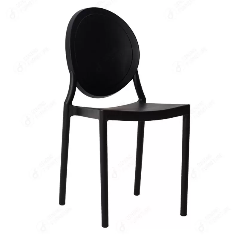 Plastic Dining Chairs Oval Backrest Stackable Side Chair DC-N39