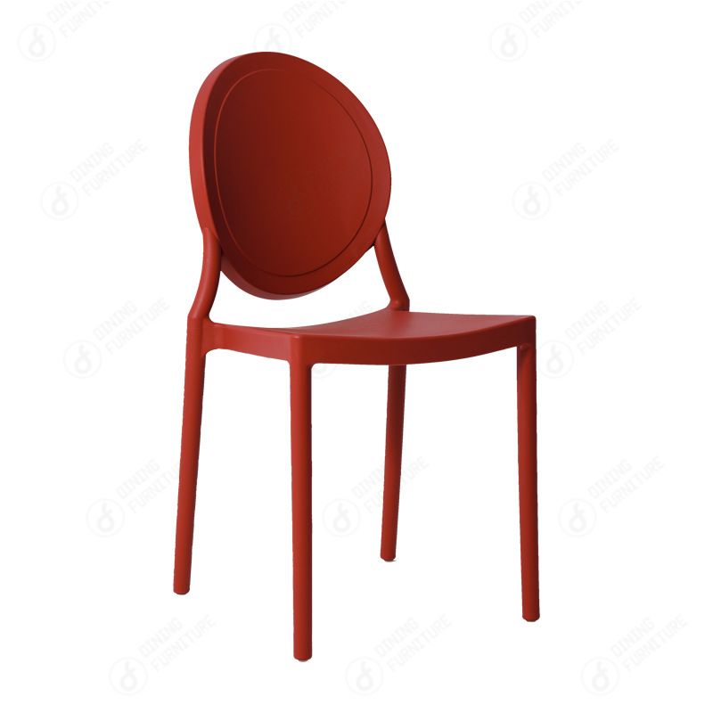 Plastic Dining Chairs Oval Backrest Stackable Side Chair DC-N39