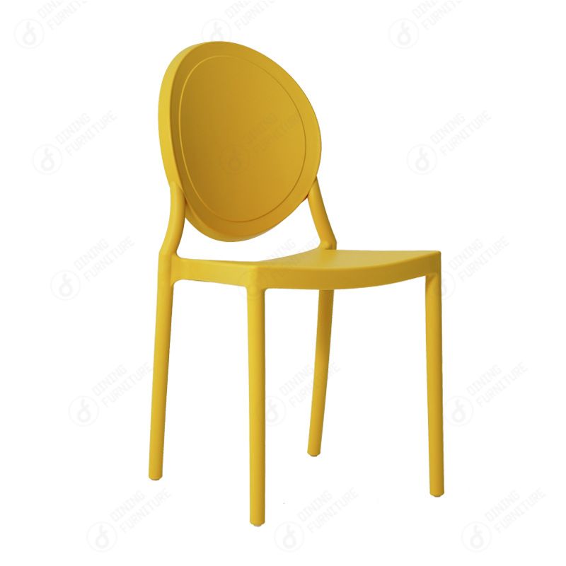 Plastic Dining Chairs Oval Backrest Stackable Side Chair DC-N39