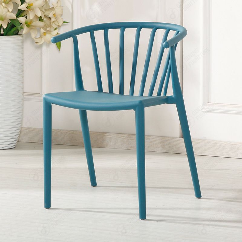 Colorful Hollow Durable PP Semi-enclosed Backrest Dining Chair DC-N38