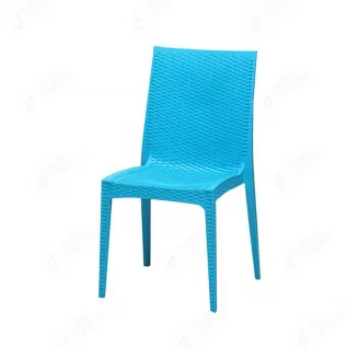 Plastic Dining Chair Blue Woven Pattern DC-N20