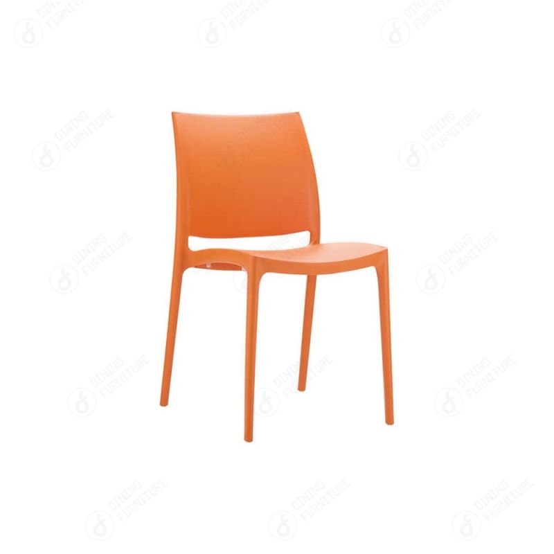 Multicolor Polypropylene Plastic Stackable Back Dining Chair DC-N24