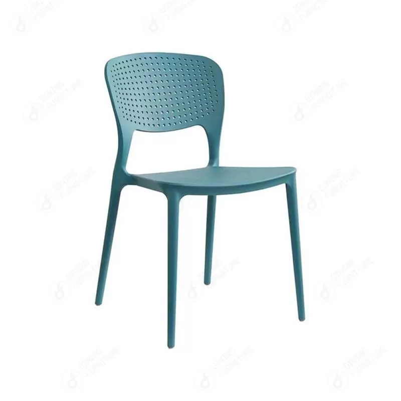 Red Plastic Dining Chair with Backrest DC-N27