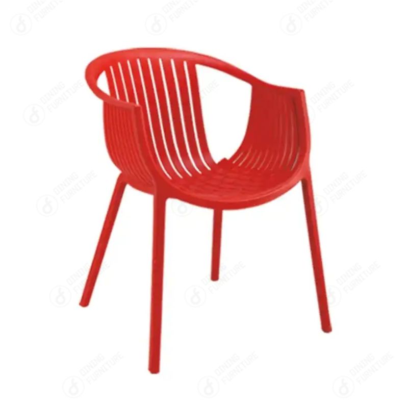 Plastic Hollow Back Armrest Dining Chair DC-N10