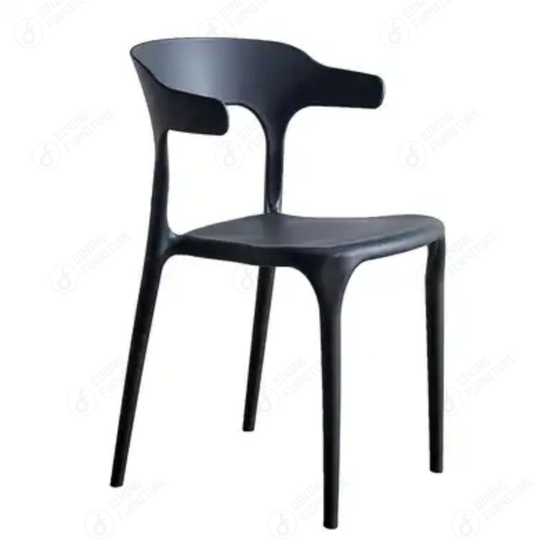 Colorful Plastic Dining Chair with Short Armrests DC-N12