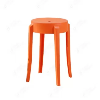 Orange Plastic Dining Chairs Backless DC-N16