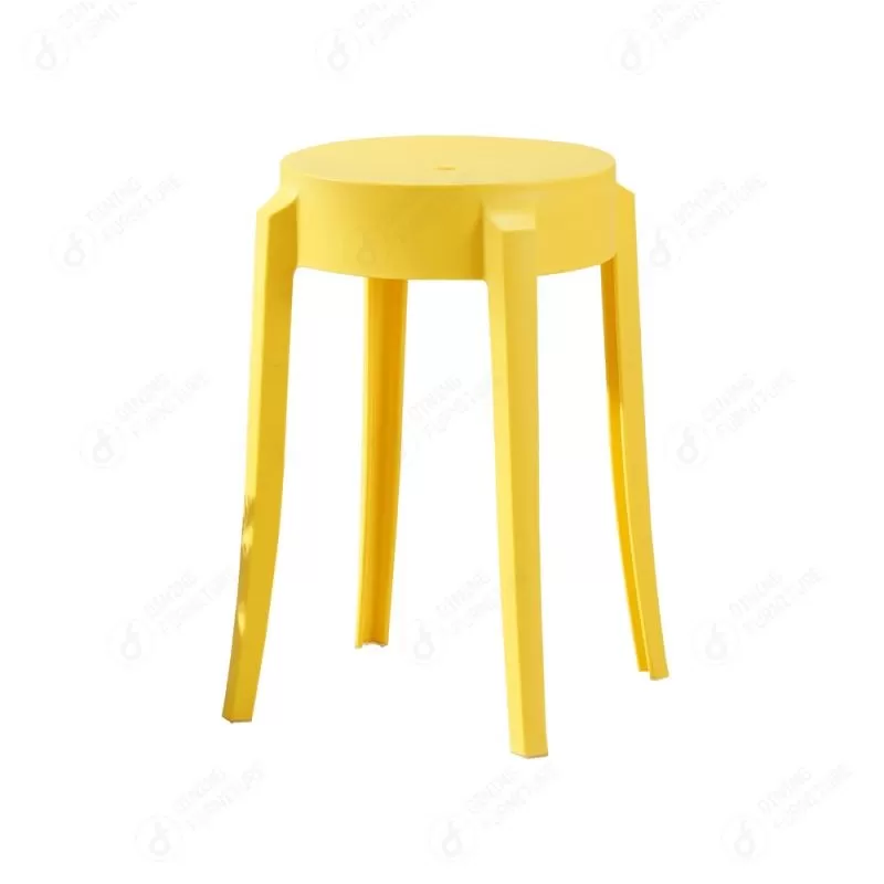 Orange Plastic Dining Chairs Backless DC-N16