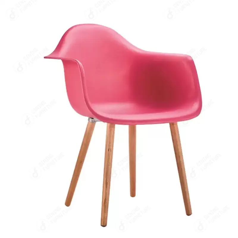 Short Wooden Legs Plastic Armchairs DC-P02G