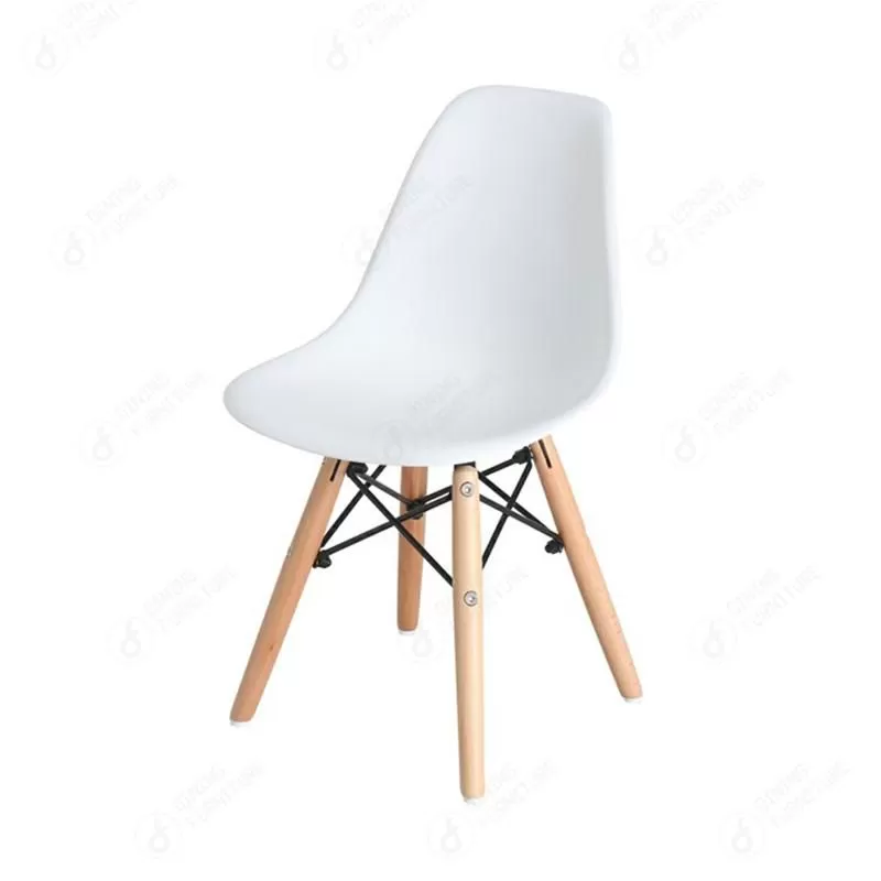 Molded Plastic Dining Chairs with Natural Wood Legs DC-P01K