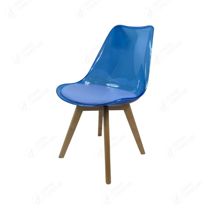 Transparent Acrylic Wood Leg Dining Chair DC-P03P