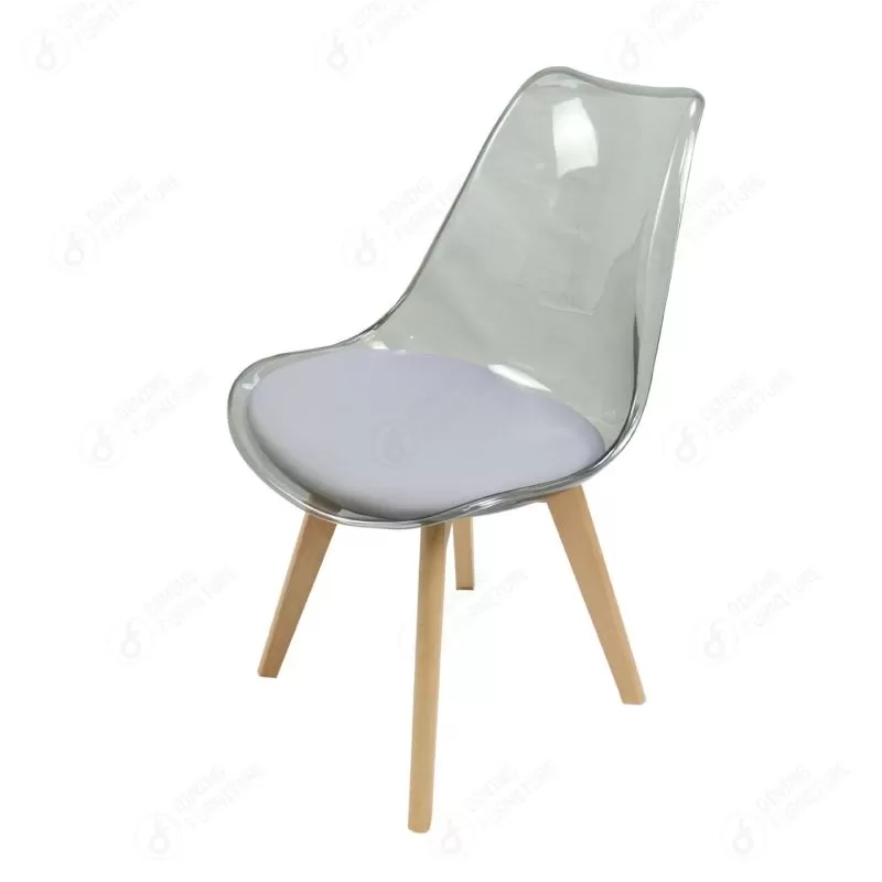 Transparent Acrylic Wood Leg Dining Chair DC-P03P