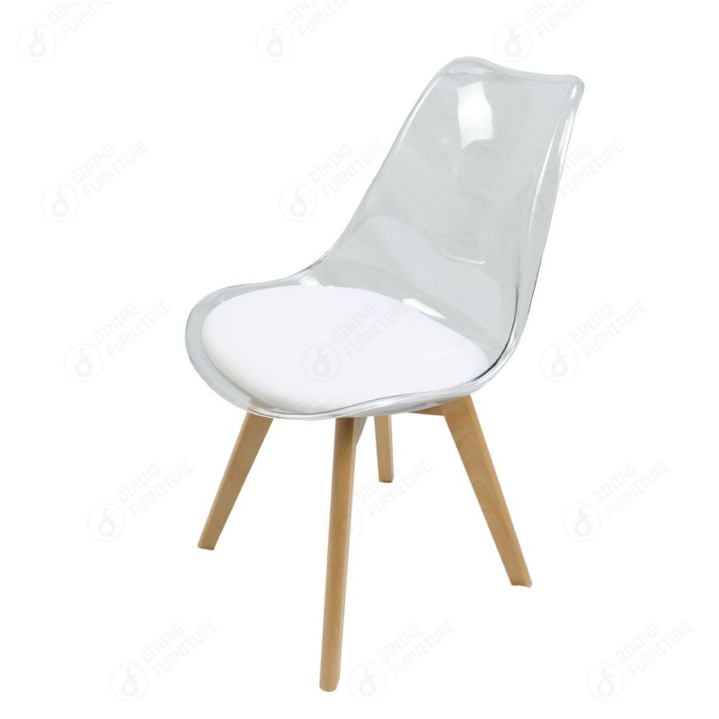 Transparent Acrylic Wood Leg Dining Chair DC-P03P