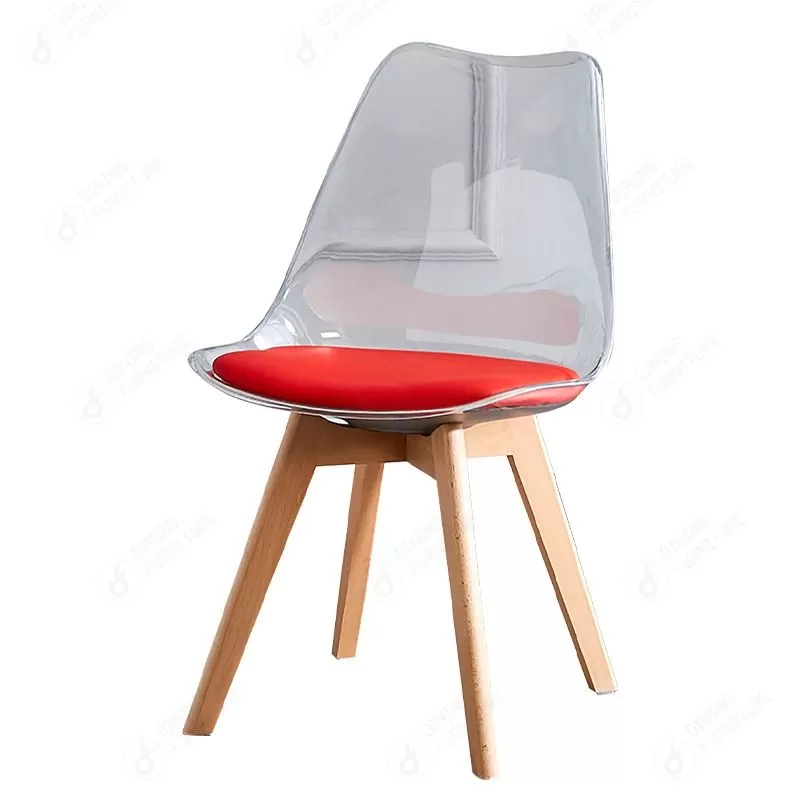 Transparent Acrylic Wood Leg Dining Chair DC-P03P