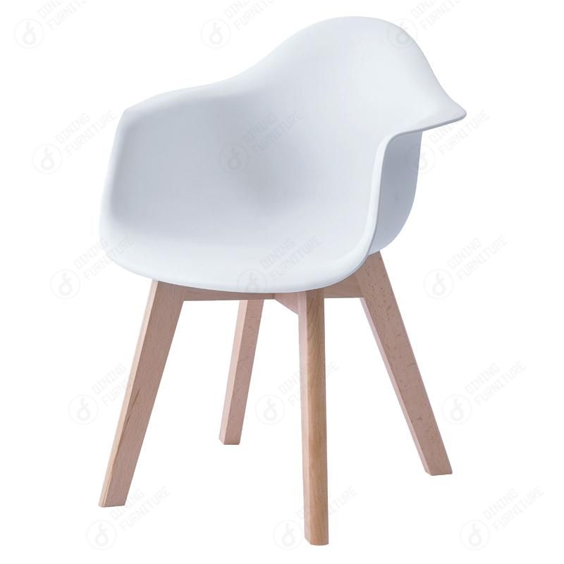 Plastic Chairs with Wooden Legs Armrest Chairs DC-P02W