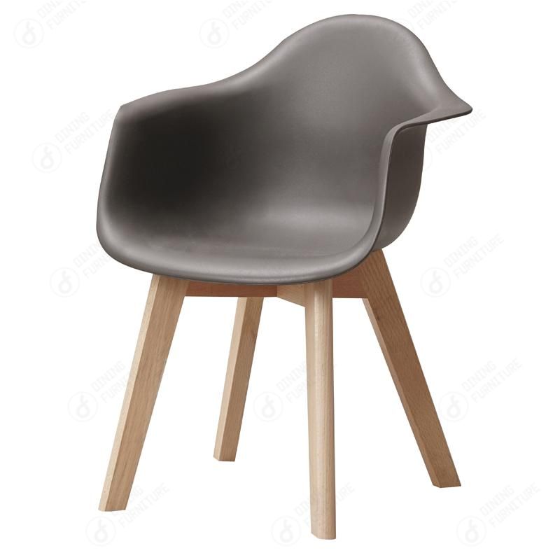 Plastic Chairs with Wooden Legs Armrest Chairs DC-P02W