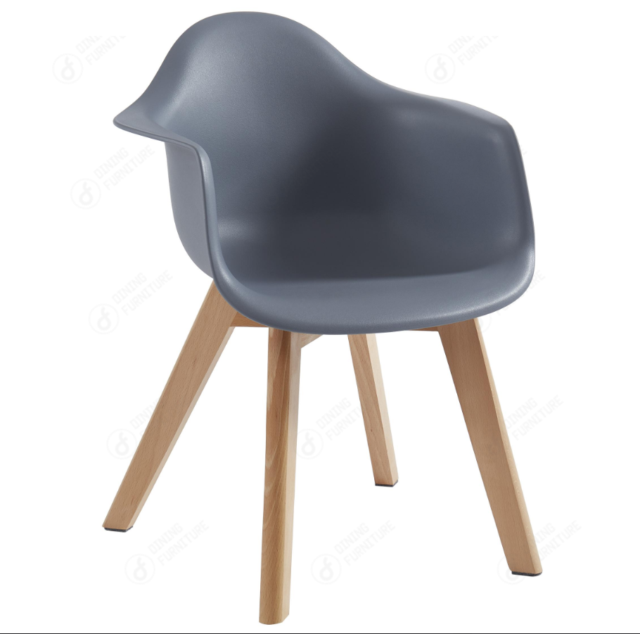 Plastic Chairs with Wooden Legs Armrest Chairs DC-P02W