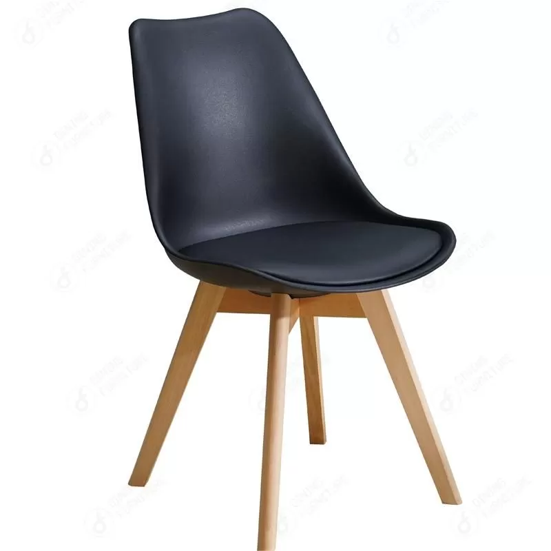 Plastic Combined with Solid Wood Dining Chairs DC-P03