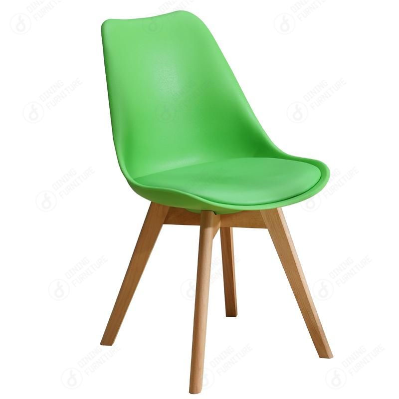 Plastic Combined with Solid Wood Dining Chairs DC-P03