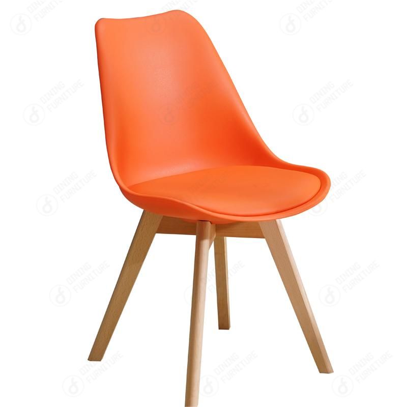 Plastic Combined with Solid Wood Dining Chairs DC-P03