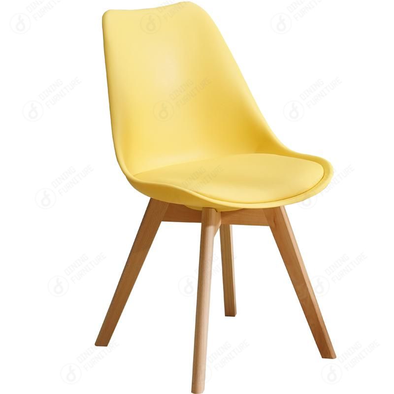 Plastic Combined with Solid Wood Dining Chairs DC-P03