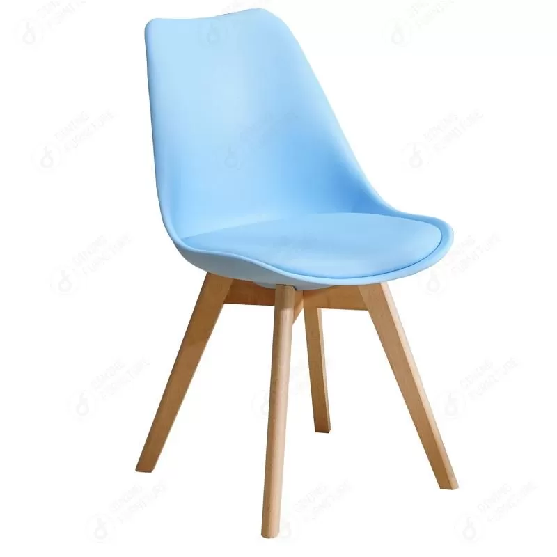 Plastic Combined with Solid Wood Dining Chairs DC-P03