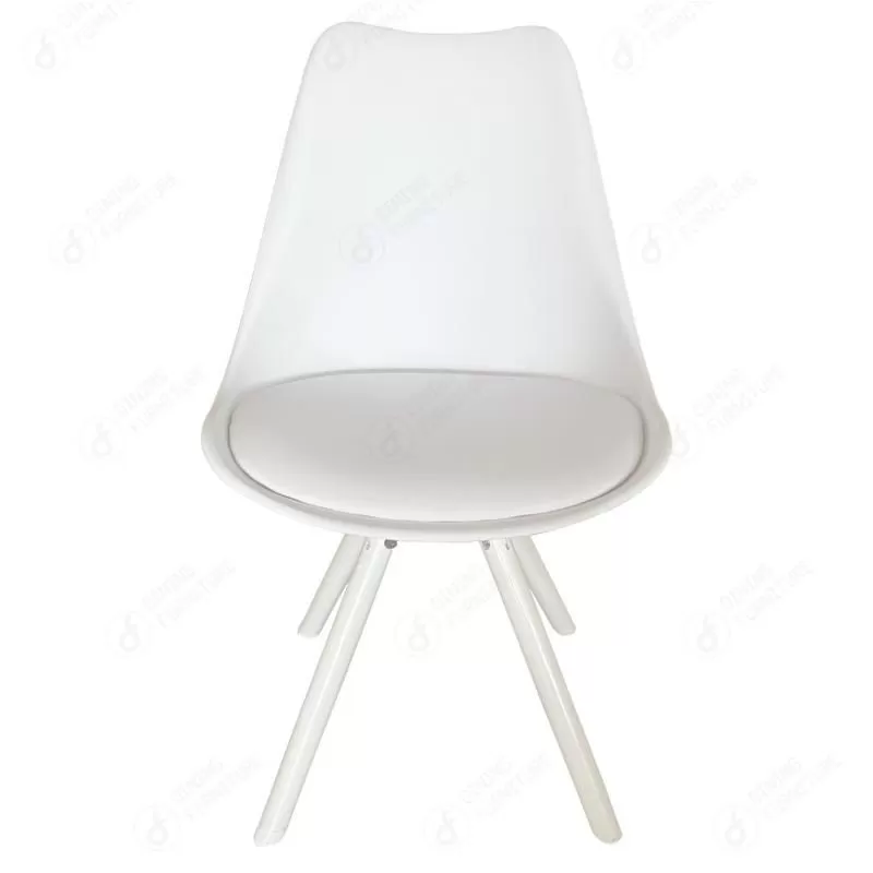 Soft Seat Shell Cover Wooden legs Plastic Dining Chairs DC-P03B