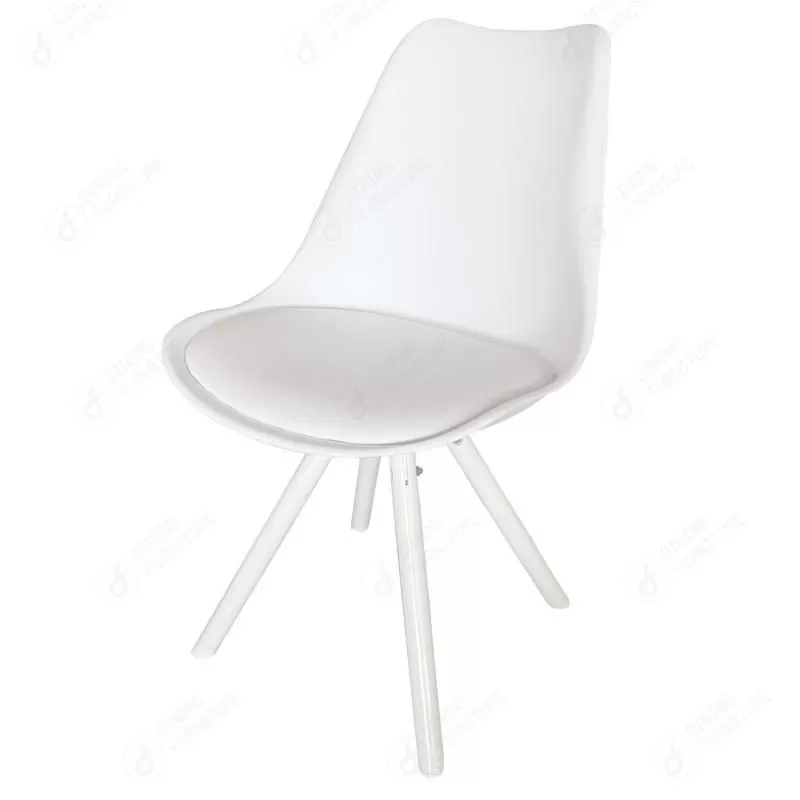 Soft Seat Shell Cover Wooden legs Plastic Dining Chairs DC-P03B