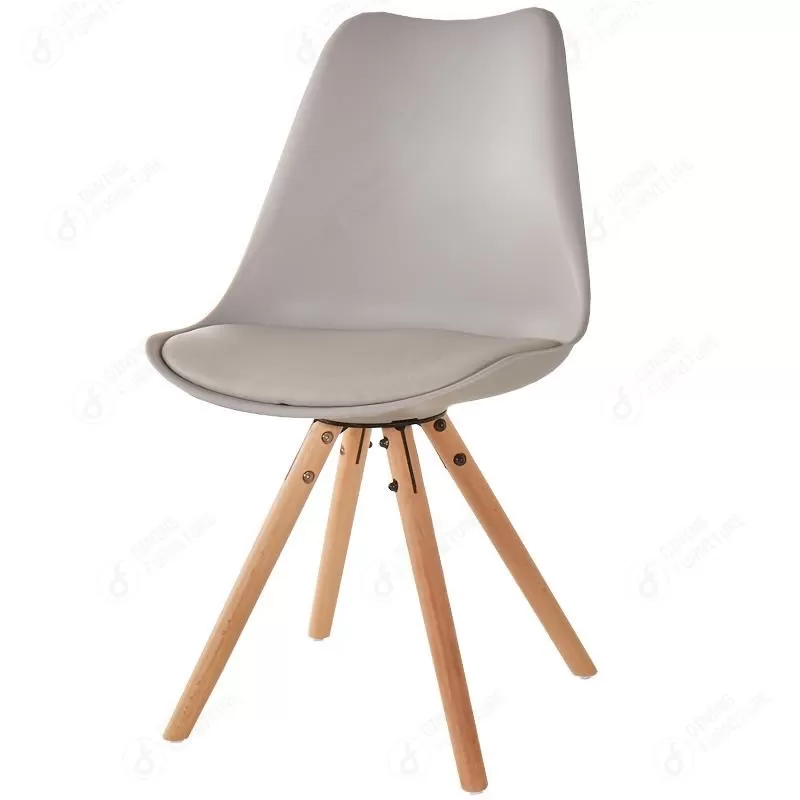 Soft Seat Shell Cover Wooden legs Plastic Dining Chairs DC-P03B