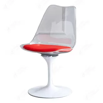 Transparent Backrest Plastic Chair with Colorful Cushions DC-P03PY