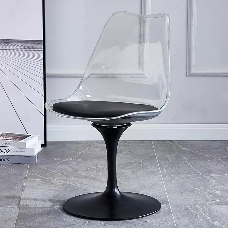 Transparent Backrest Plastic Chair with Colorful Cushions DC-P03PY