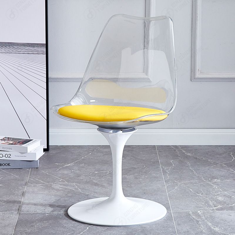 Transparent Backrest Plastic Chair with Colorful Cushions DC-P03PY