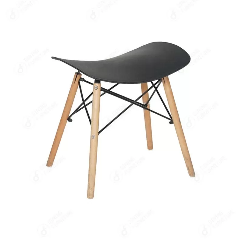 Rectangular Plastic Stool with Wooden Legs DC-P16