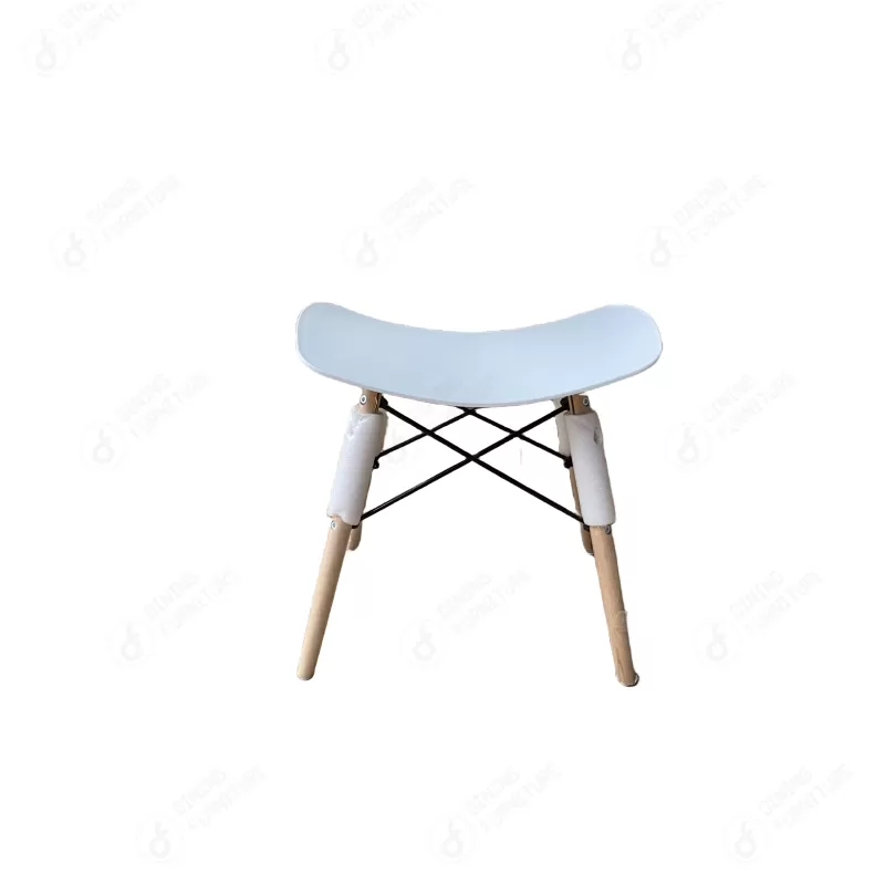 Rectangular Plastic Stool with Wooden Legs DC-P16