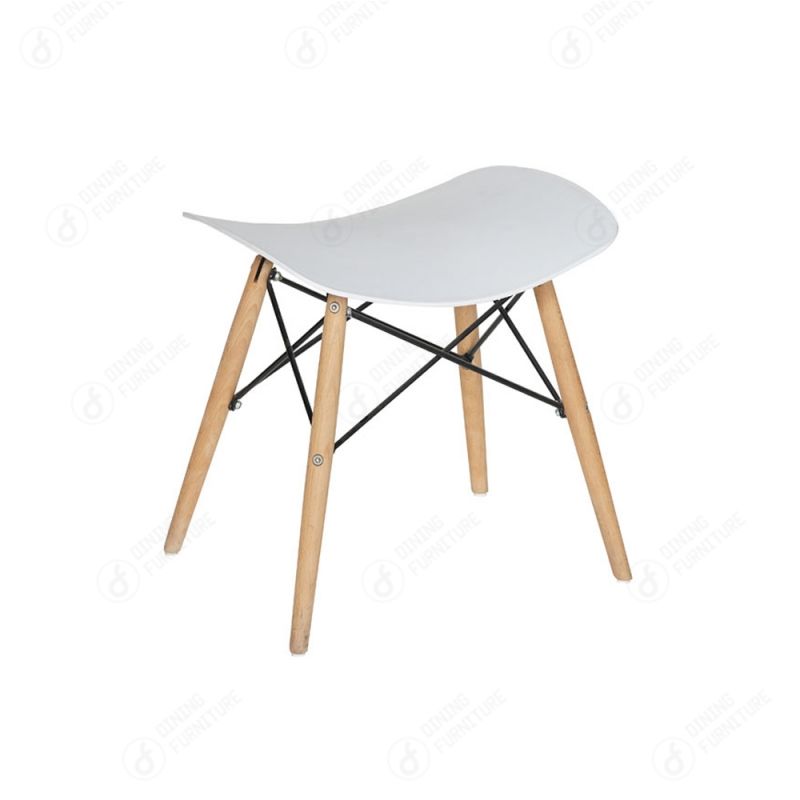 Rectangular Plastic Stool with Wooden Legs DC-P16