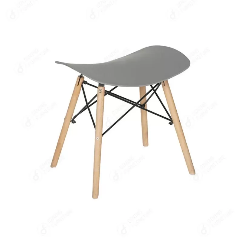 Rectangular Plastic Stool with Wooden Legs DC-P16